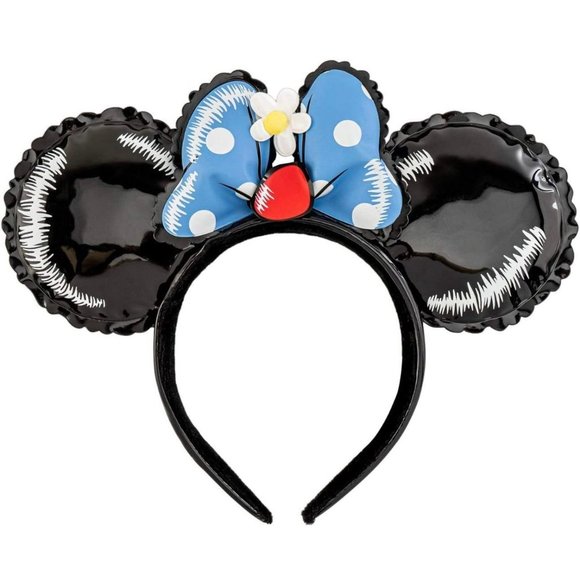 Loungefly Disney Minnie Mouse Balloon Ears With Blue Bow Headband - Picture 4 of 7